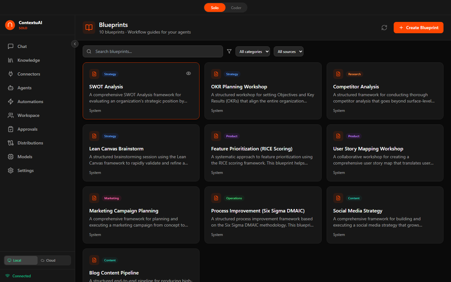 ContextuAI Solo — Blueprint Templates