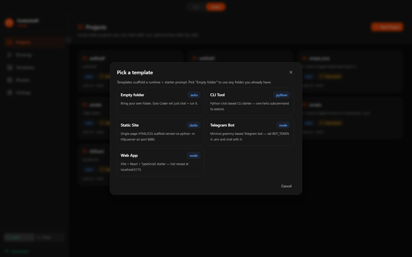 ContextuAI Solo — Coder Project Templates