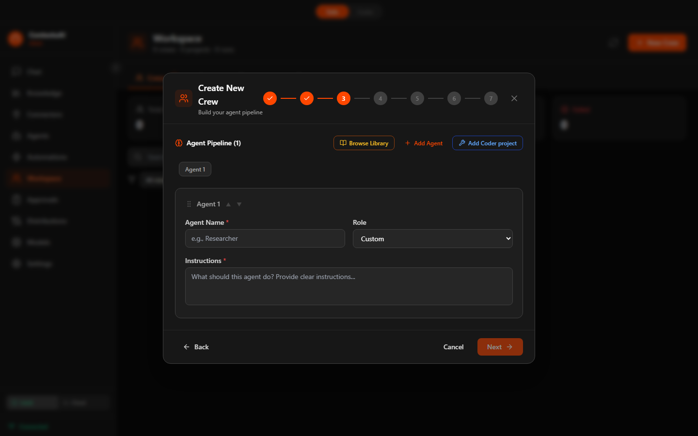 ContextuAI Solo — Crew Builder Step 3: Agent Team